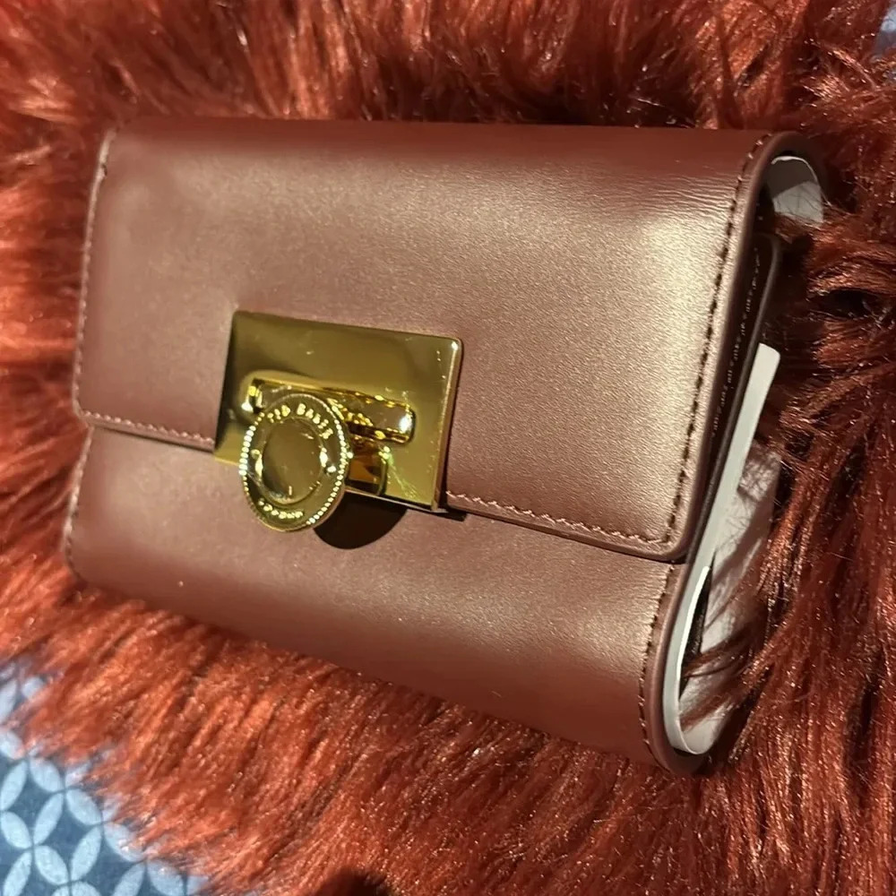 Ted Baker burgundy Veronica bifold compact wallet New